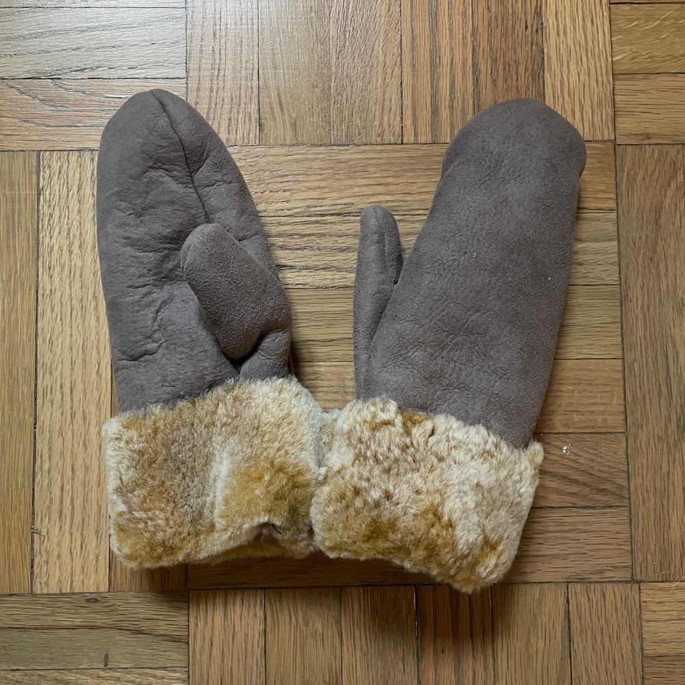 Women Sheepskin Leather Mittens XS - Made in Poland- Never Worn